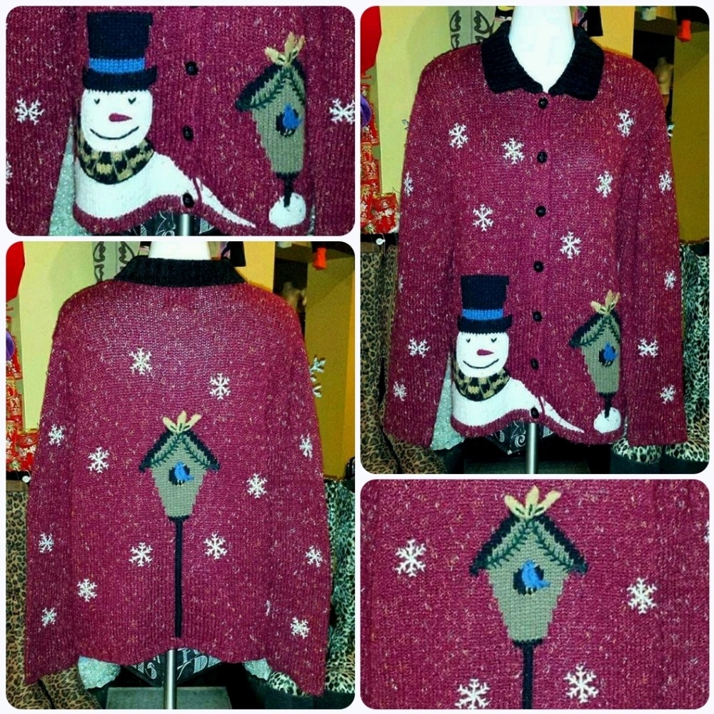 ❄QUALITY SNOWMAN UGLY XMAS CHRISTMAS SWEATER ~XL
